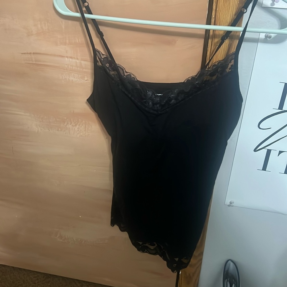 Black full length Lacey tank top